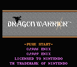 Dragon Warrior title screenshot